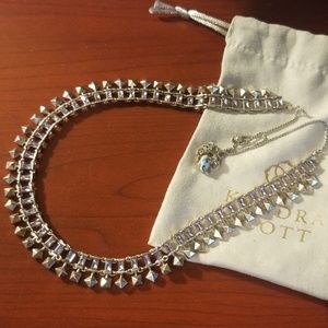 Kendra Scott Oscar Silver Choker Lilac Crystal